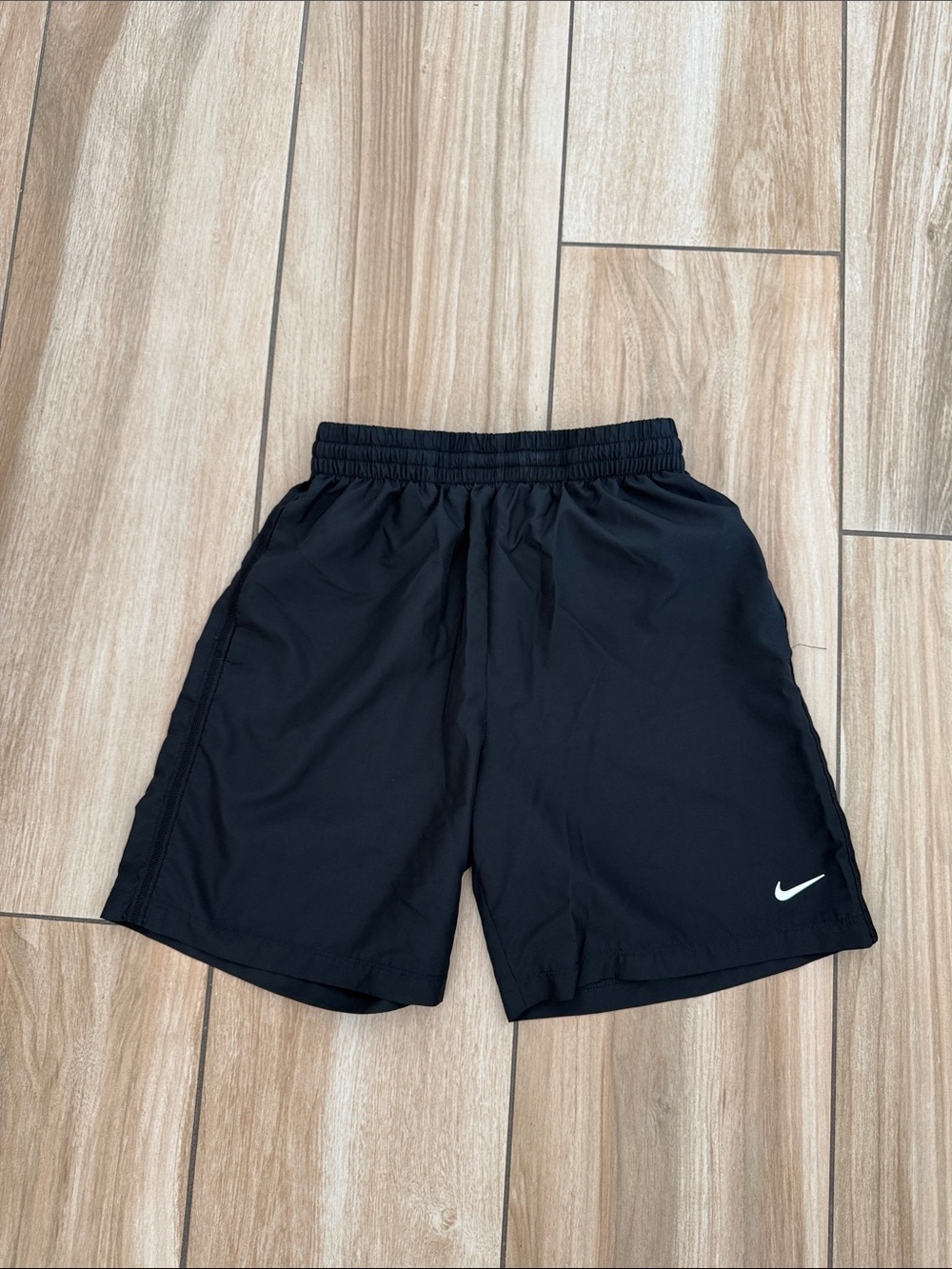Nike Black Boy’s Athletic Shorts with White Swoosh